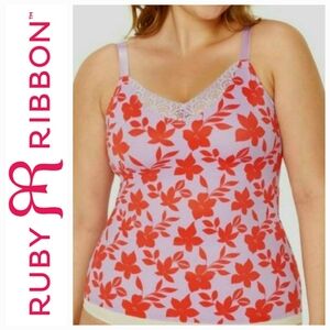 Ruby Ribbon *Discontinued* Diva Lace Cami Red Hibiscus Size 48